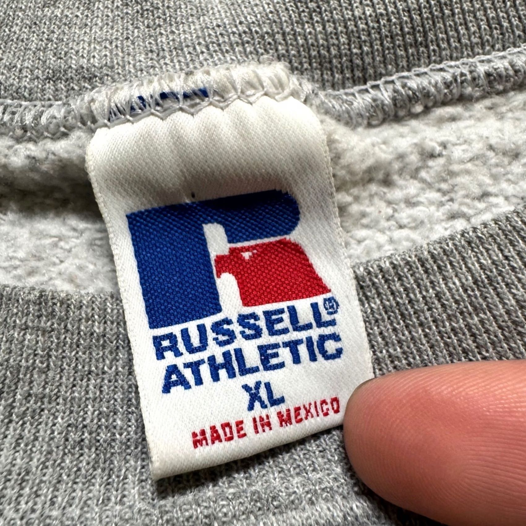Vintage VINTAGE Russell Pullover Sweatshirt Mens XL Gray Cotton Made In Mexico 90s Crewneck Size US XL / EU 56 / 4 - 4 Thumbnail