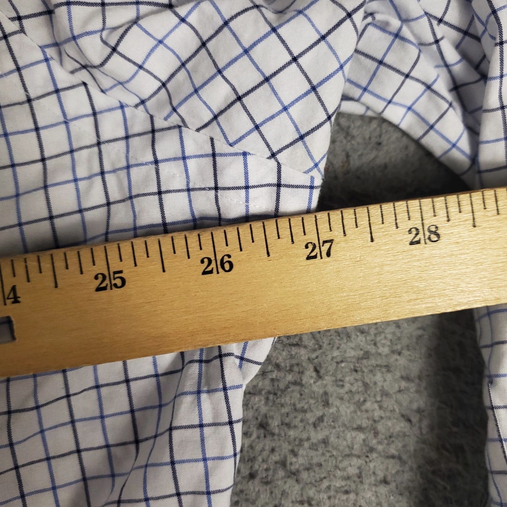 Ralph Lauren Ralph Lauren Dress Shirt Mens 17 White Blue Check Long Sleeve Button Up Size 46R - 6 Thumbnail