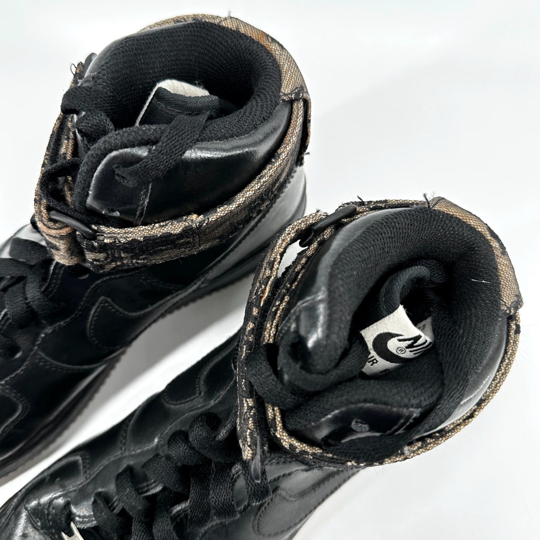 Nike Nike Air Force 1 Sneaker Athletic Black Women's 10 Lace Up High Top - Leather Rubber Comfort Classic 334031-003 Size L / US 10 / IT 46 - 4 Thumbnail