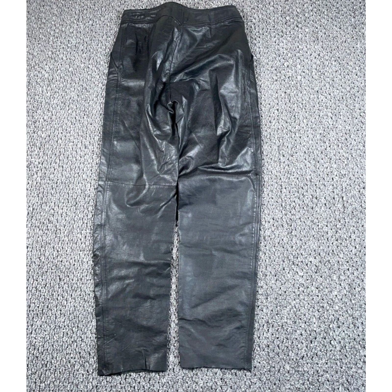 Vintage VINTAGE German Leather Motorcycle Pants Women's 30 x 29 Black Biker Buckles Moto Pants 42 Tagged Size Women Leather Gray? Size 30" / US 8 / IT 44 - 2 Thumbnail