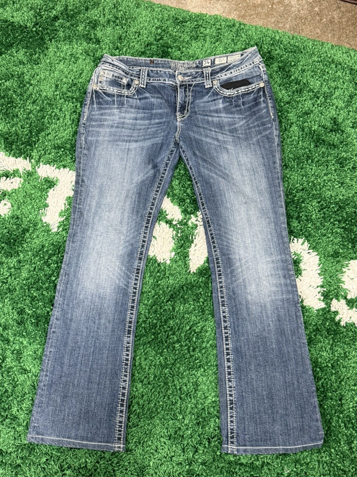 Miss Me Miss Me Embroidered Web Flap Pocket Contrast Stitch Denim 34 Size 34" / US 12 / IT 48 - 5 Thumbnail