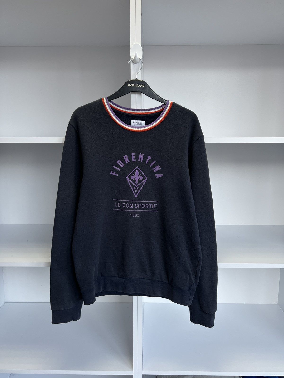 Le Coq Sportif × Vintage Vintage Le Coq Sportif Fiorentina Football Sweatshirt Size US L / EU 52-54 / 3 - 3 Thumbnail