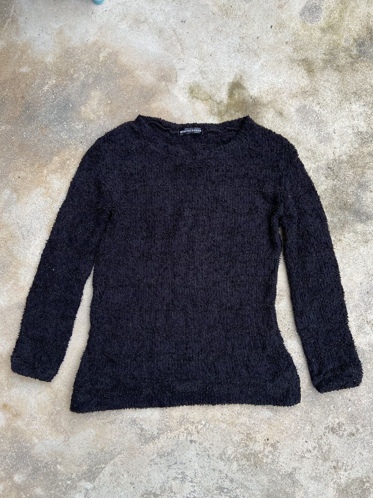 image of Avant Garde x Beauty Beast Healthy Karen Striped Knit Like Number Nine Style in Black (Size Medium)