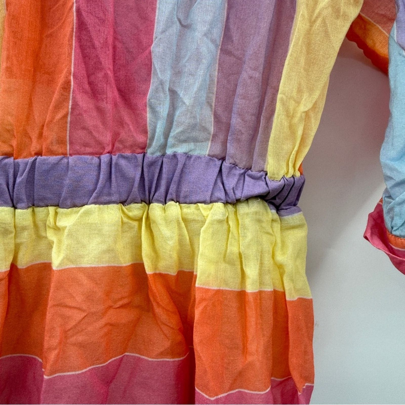 Tara Jarmon Tara Jarmon Rainbow 3/4 Sleeve Midi Dress Sz 38 / US 6 Size XS / US 0-2 / IT 36-38 - 9 Thumbnail