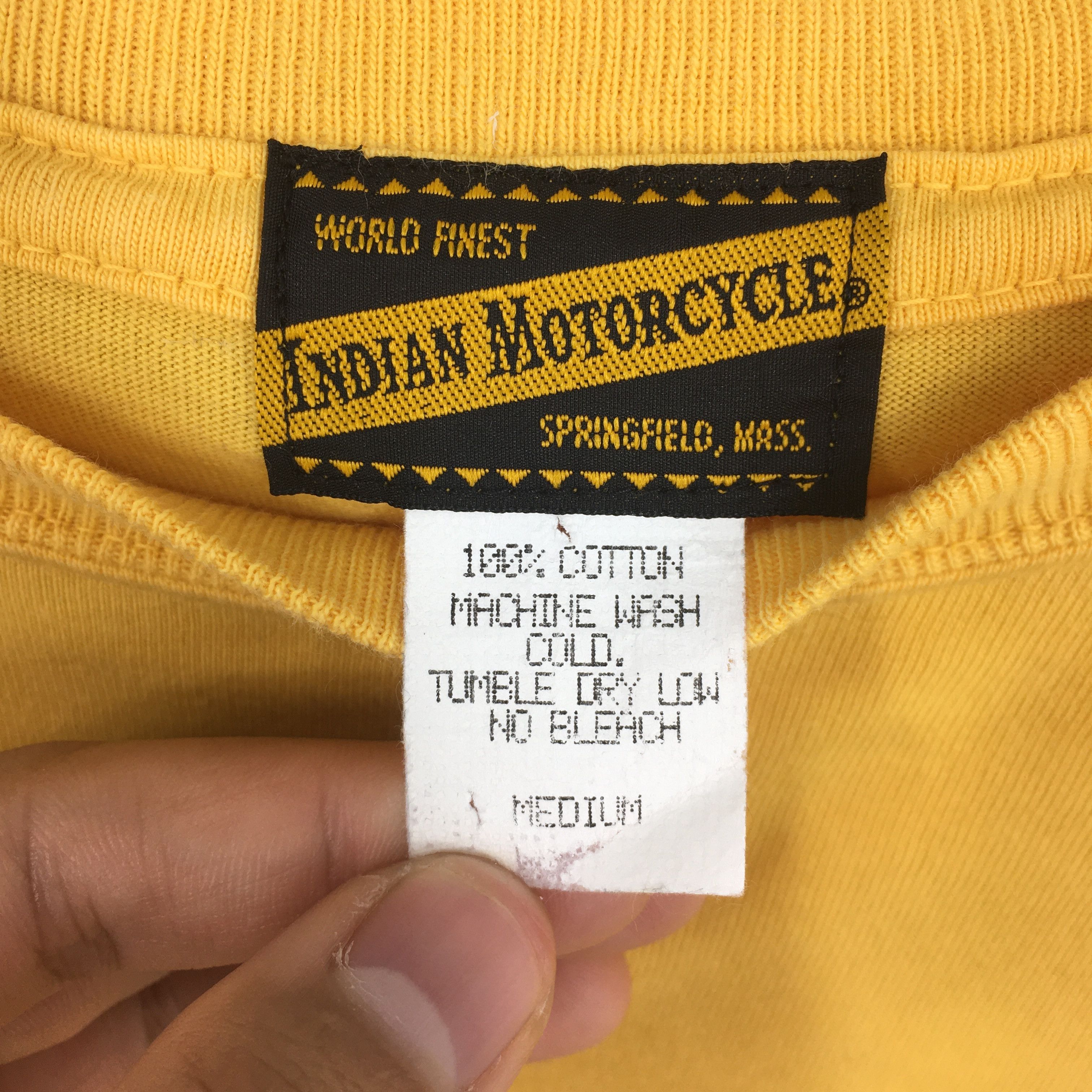 Indian Motorcycle × Norton 90s Indian Motorcycle Hill Climb Yellow T shirt Medium Size US M / EU 48-50 / 2 - 7 Thumbnail