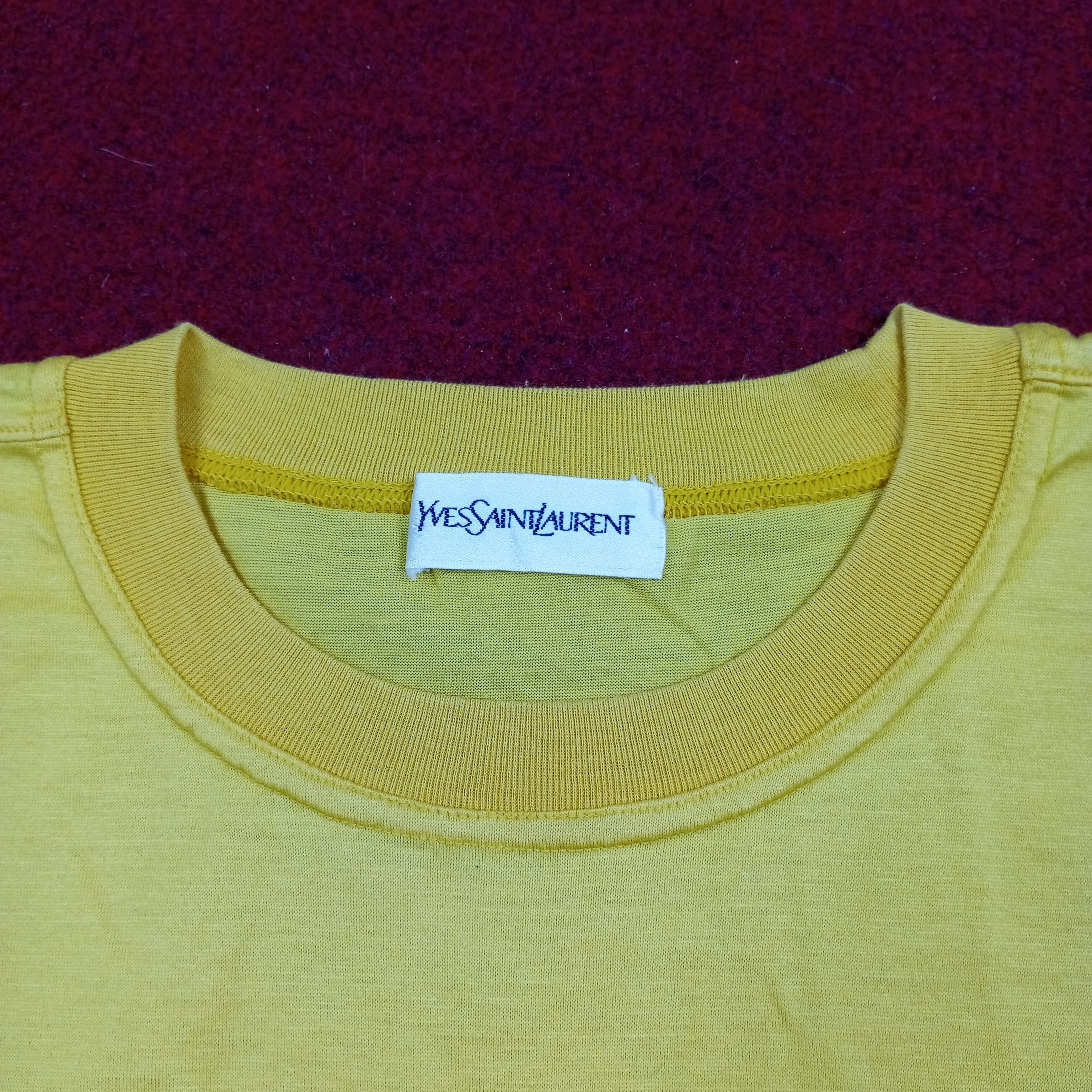 Vintage × Yves Saint Laurent Yves Saint Laurent Small Logo Pocket Design Tshirt Size US L / EU 52-54 / 3 - 4 Thumbnail