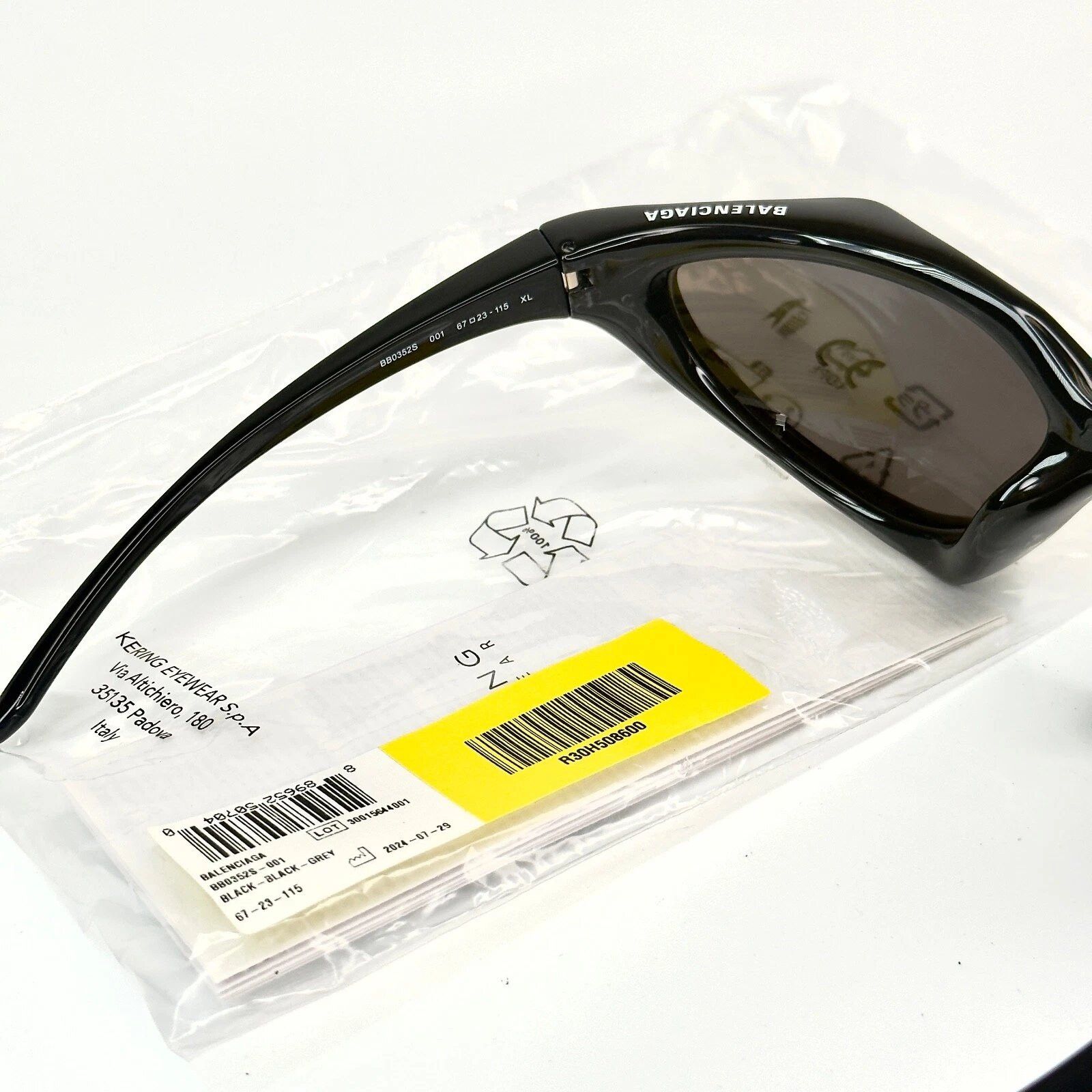 Balenciaga BALENCIAGA BB0352S RUNNER CAT 0352 Black Angular Mask 001 Size ONE SIZE - 2 Thumbnail