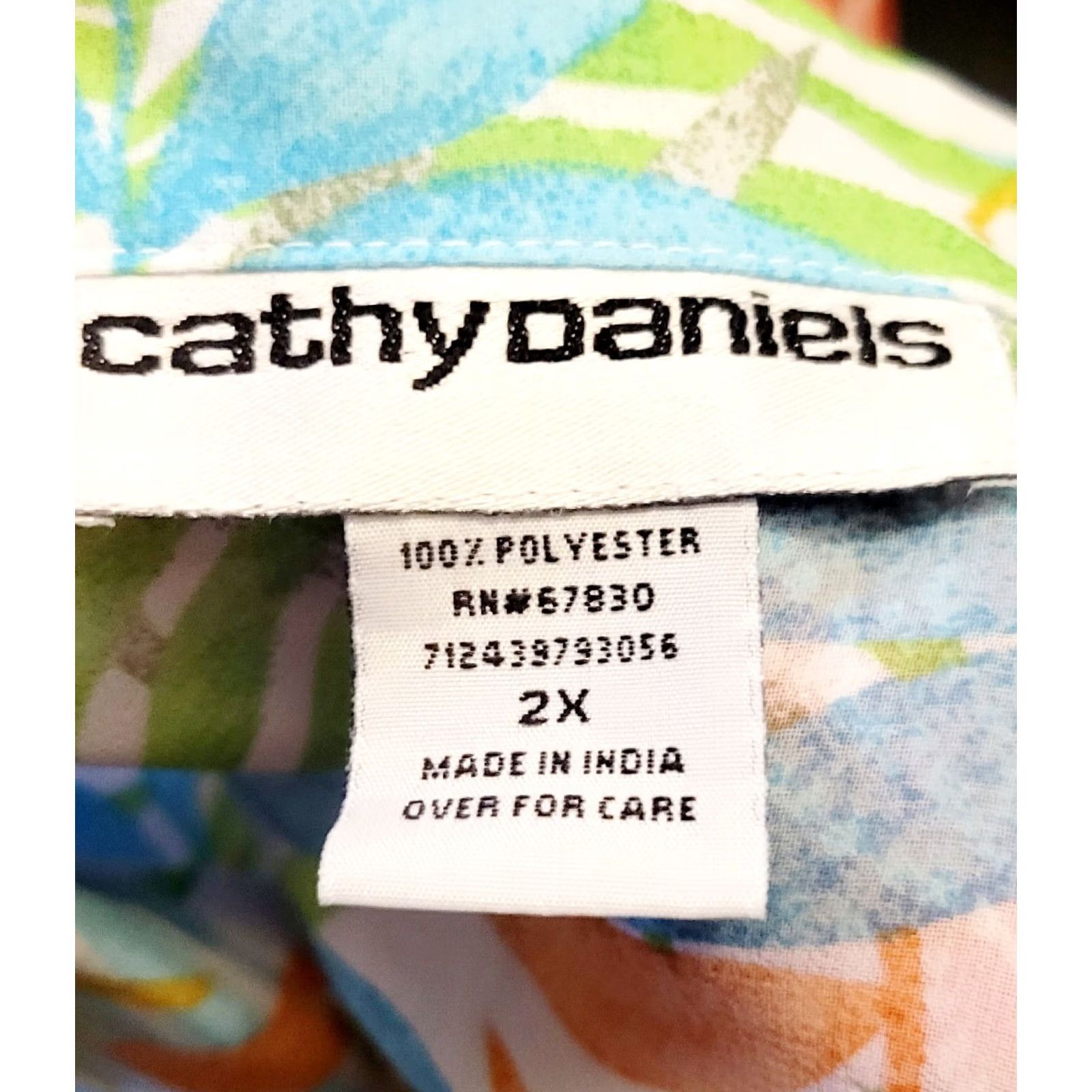 Vintage VINTAGE Cathy Daniels Blouse 2X Floral Polyester 3/4 Sleeve Collared Sheer Womens Plus Size XXL / US 16-18 / IT 52-54 - 5 Thumbnail