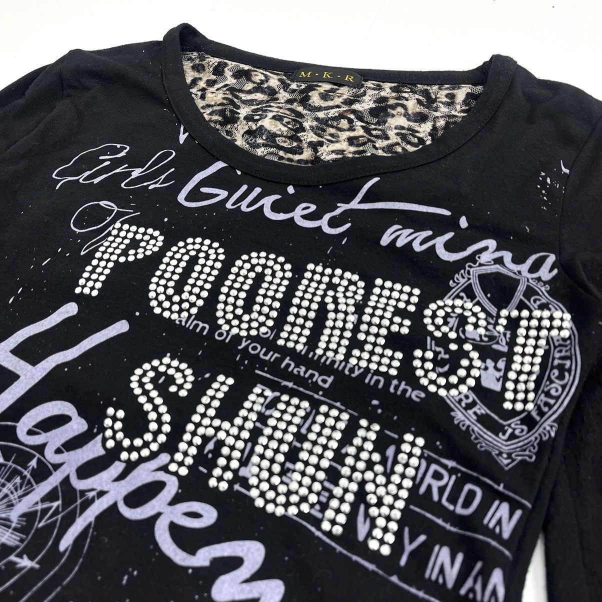 If Six Was Nine × Japanese Brand × Le Grande Bleu (L.G.B.) 2000s MKR Studded Leopard Poem Punk Lgb Style Longsleeve Size US M / EU 48-50 / 2 - 6 Thumbnail