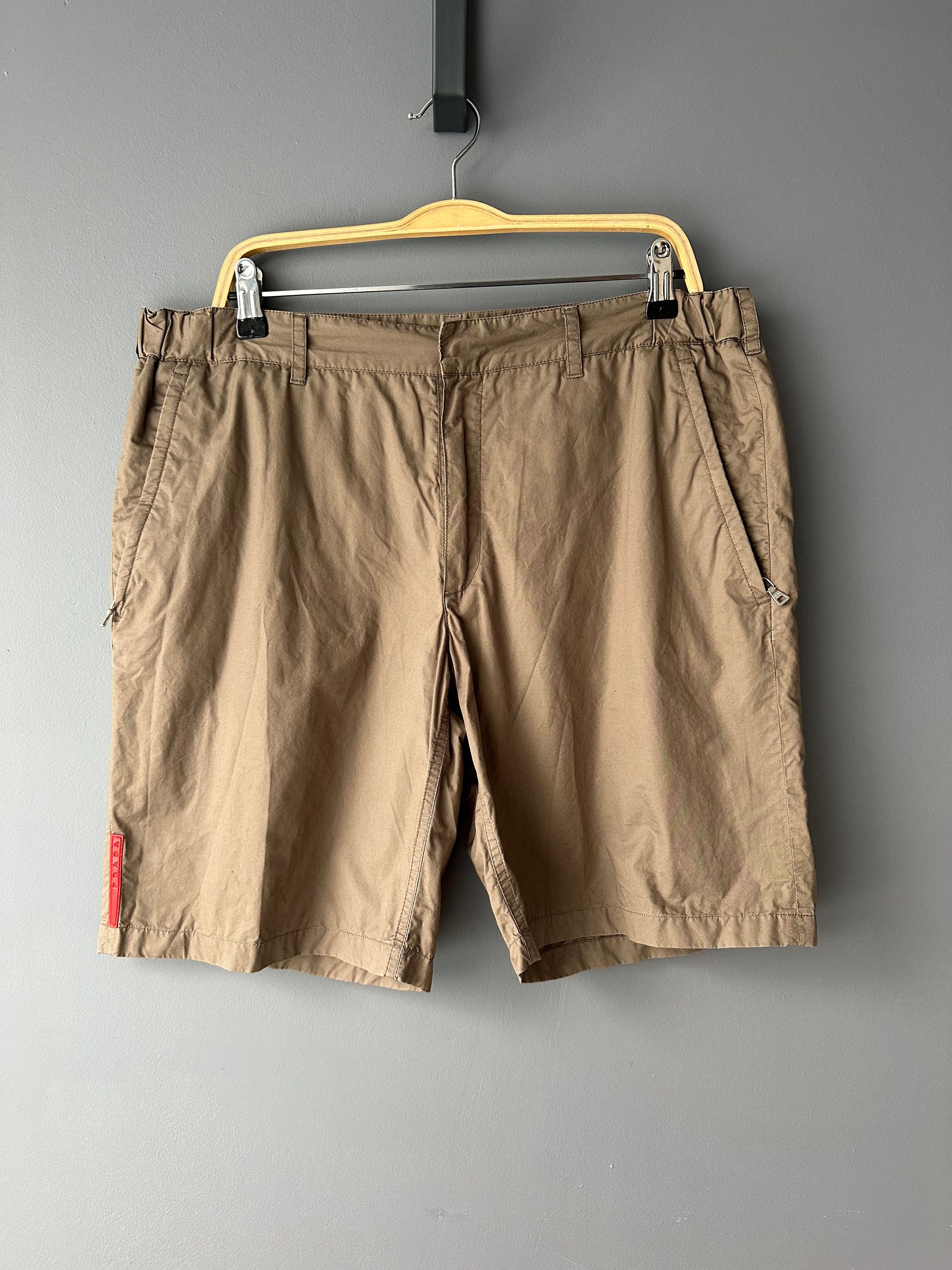 Prada Vintage Prada Red Tab Linea Rossa Shorts Olive Brown Size US 36 / EU 52 - 2 Thumbnail