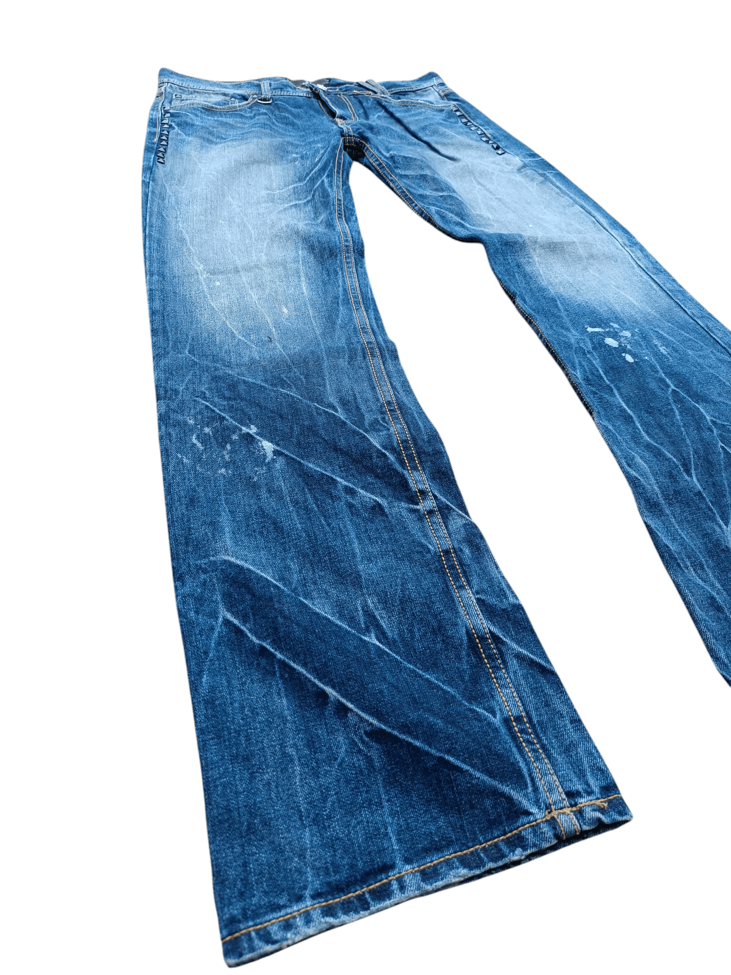 If Six Was Nine × Japanese Brand × Le Grande Bleu (L.G.B.) Vintage Japanese Brand Xfrm Stud Flared Rare Design Jeans Size US 35 - 2 Thumbnail