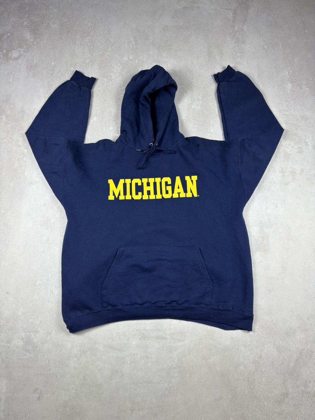 Hanes Vintage 90s Hanes Michigan College Boxy Fit Hoodie USA Y2K Size US XL / EU 56 / 4 - 8 Thumbnail