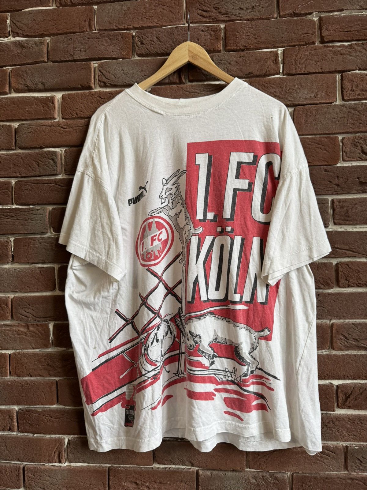 Vintage Puma 1.FC Koln 90s Soccer Tshirt Jersey Blokecore