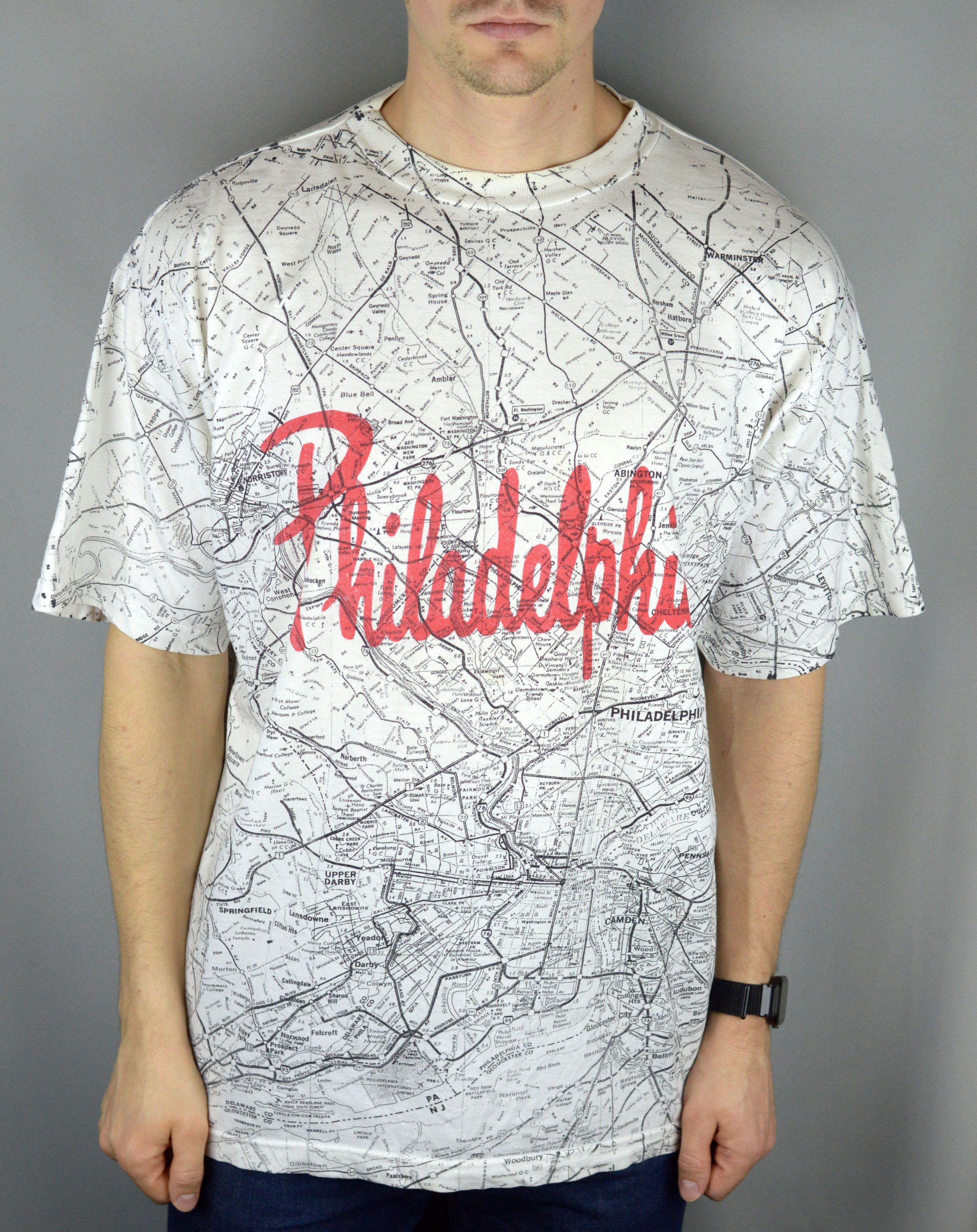 Vintage Vintage Philadelphia all over print 90s t shirt Size US XL / EU 56 / 4 - 1 Thumbnail