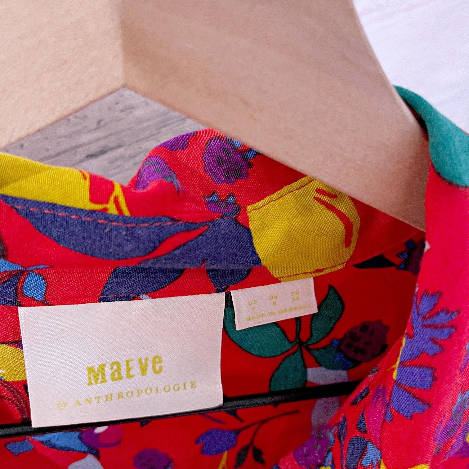 Anthropologie Anthropologie MAEVE Blithe Button Down Shirt Red Womens 4 Size S / US 4 / IT 40 - 6 Thumbnail