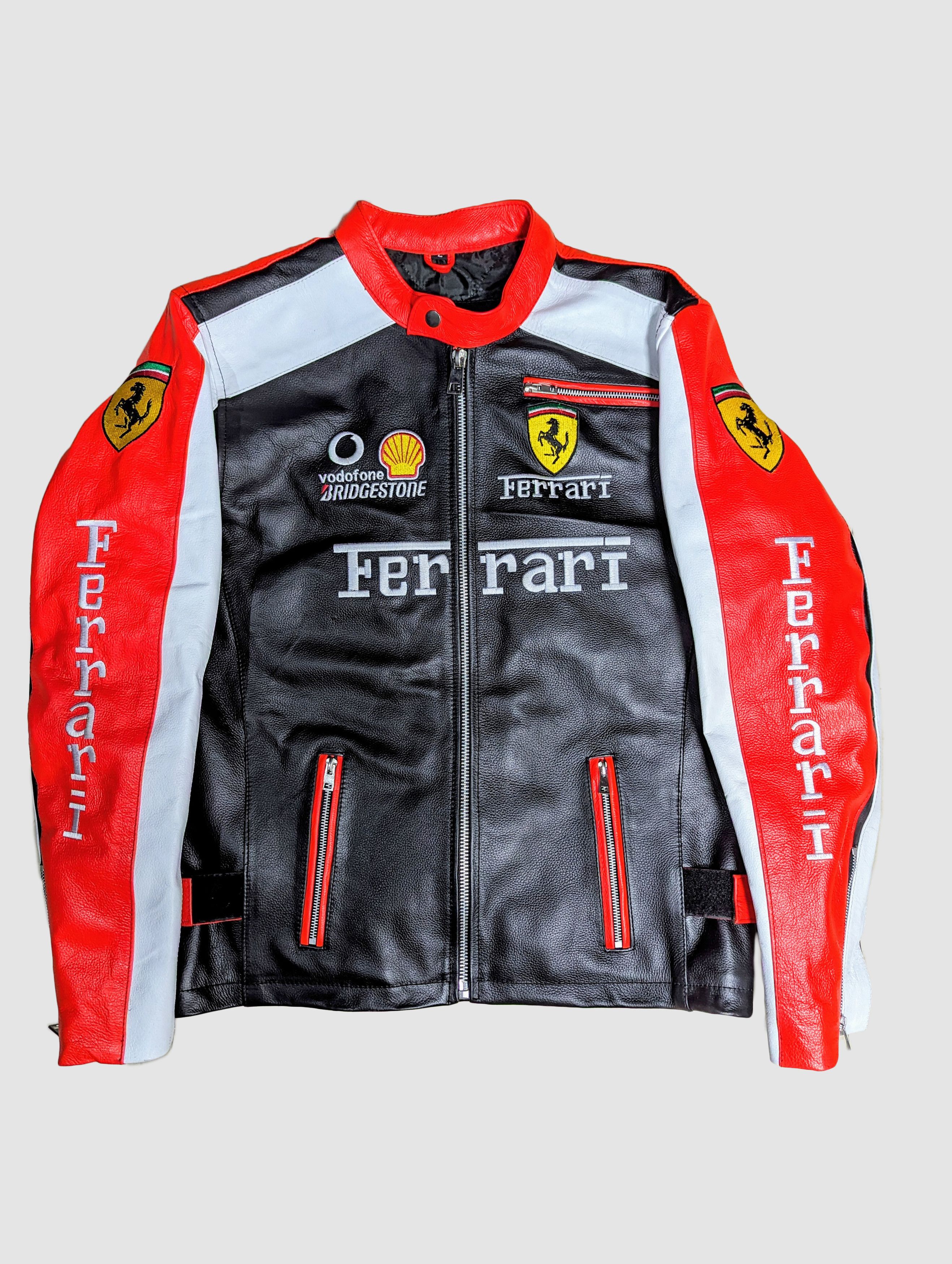 NASCAR FERRARI RACING LEATHER JACKET VINTAGE STREETWEAR Size US L / EU 52-54 / 3 - 1 Thumbnail