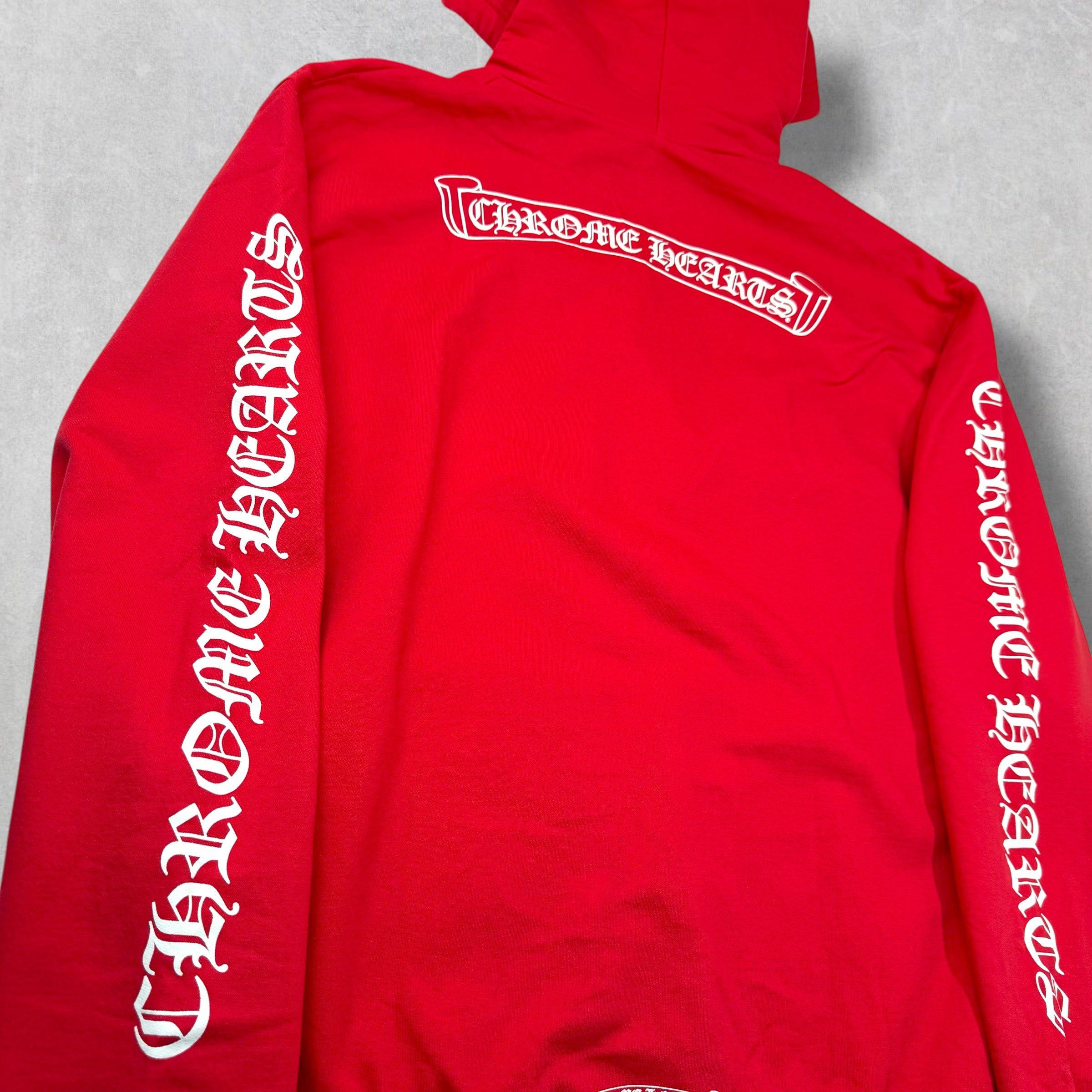 Chrome Hearts Chrome Hearts Red Scroll Logo Hoodie XXL Size US XXL / EU 58 / 5 - 4 Thumbnail