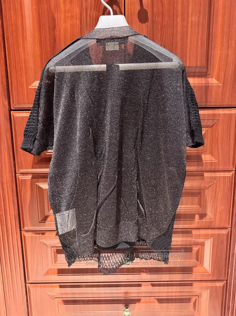Junya Watanabe Junya Watanabe Black hollow-out short-sleeved knitted swea Size US S / EU 44-46 / 1 - 2 Thumbnail