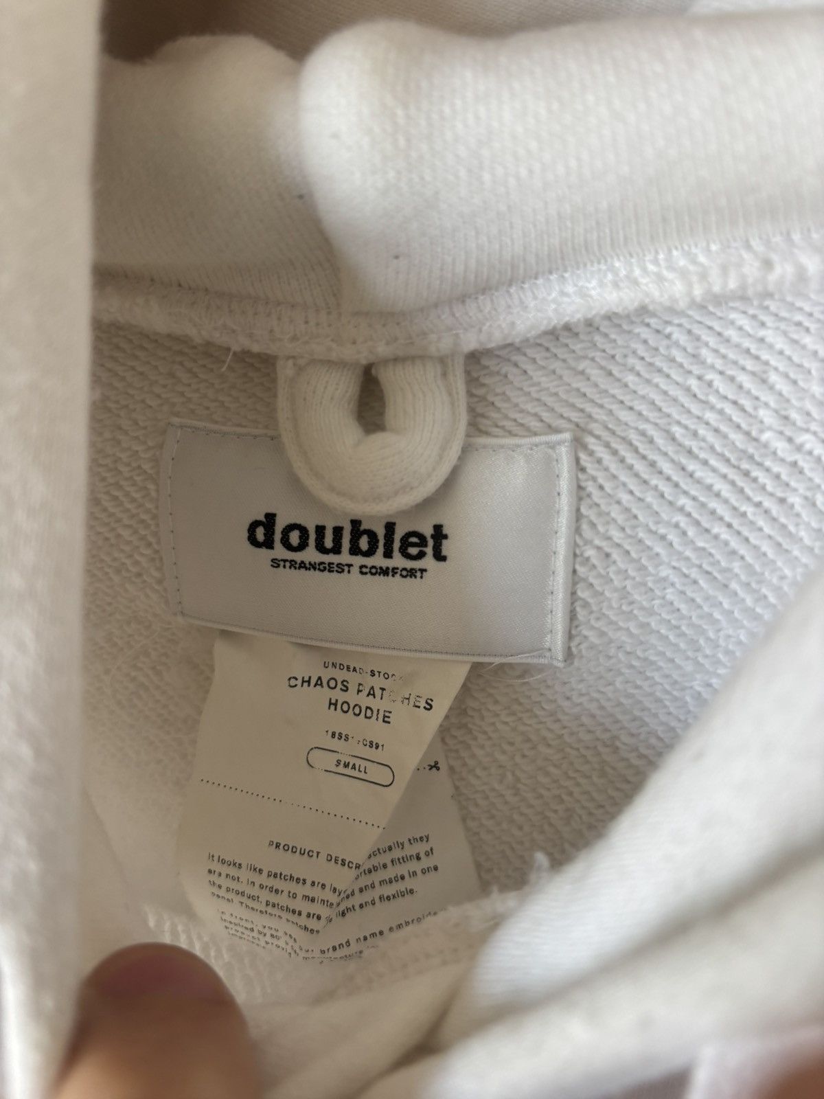 Doublet doublet Chaos Patches Hoodie White Size Small FW18 Size US S / EU 44-46 / 1 - 3 Thumbnail
