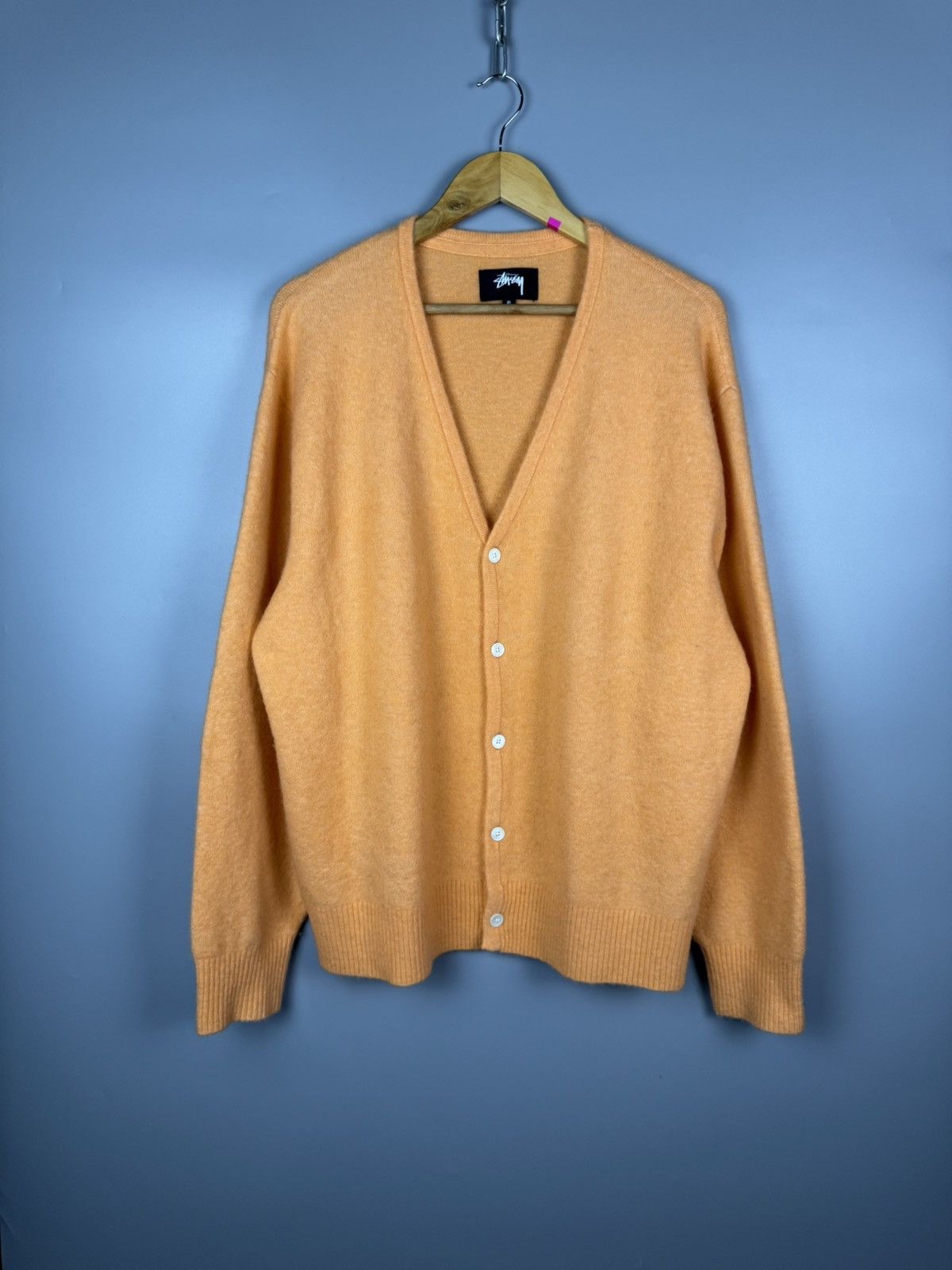 STUSSY BRUSHED CARDIGAN PEACH/ORANGE