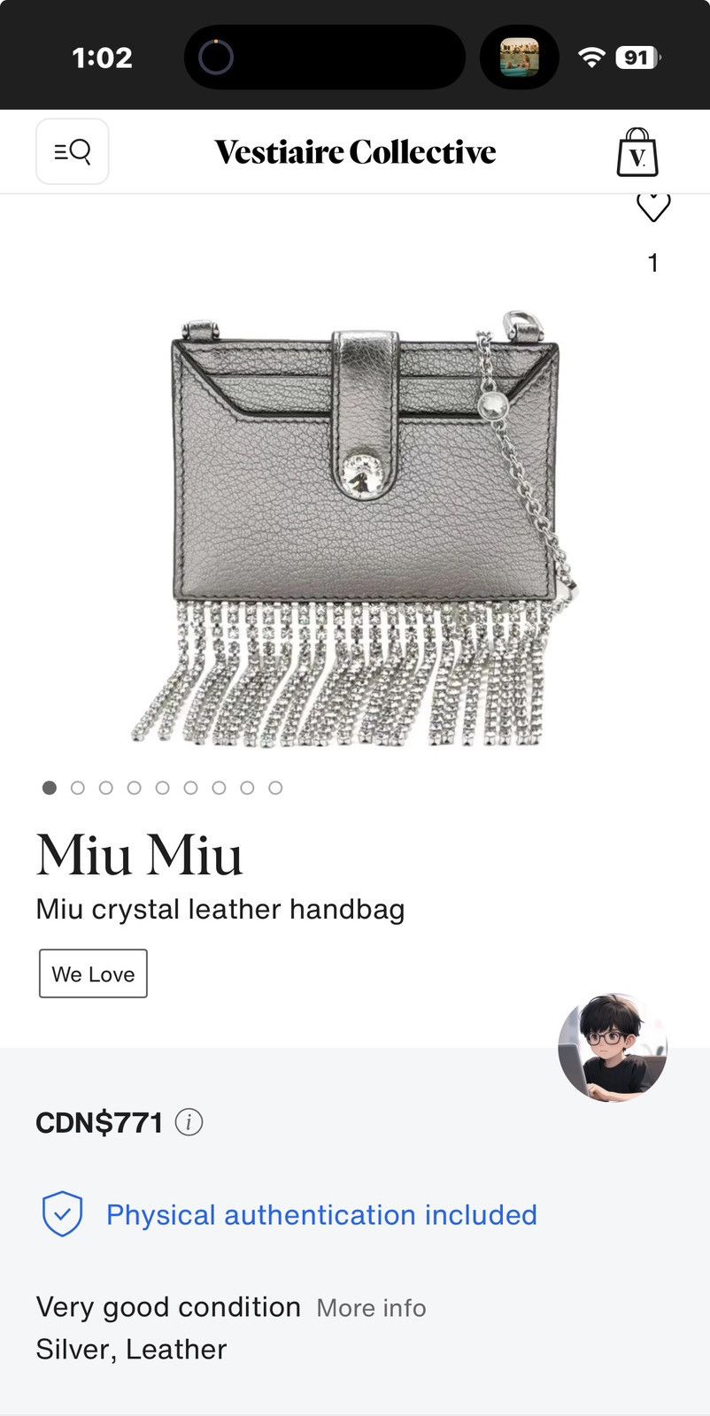 Miu Miu Miu Miu Crystal Leather Over the Shoulder bag Size ONE SIZE - 4 Thumbnail