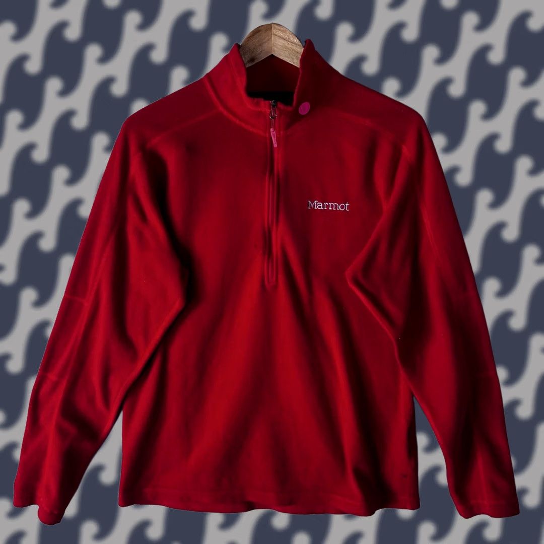 Marmot Marmot Polartec Classic Fleece 1/4 Zip Pullover Red Mens Size Medium Size US M / EU 48-50 / 2 - 1 Thumbnail