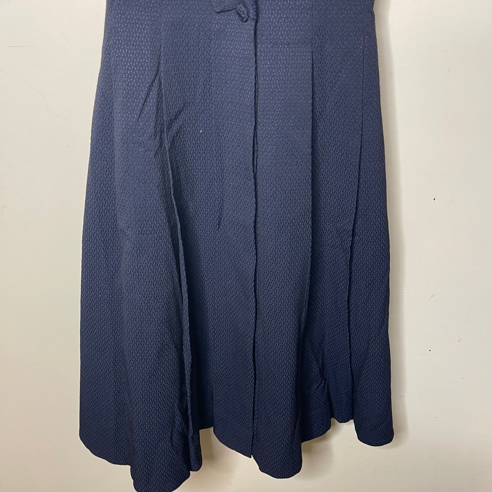 Kenzo Kenzo navy A-line texture sleeveless dress sz 36 US XS Size XS / US 0-2 / IT 36-38 - 4 Thumbnail