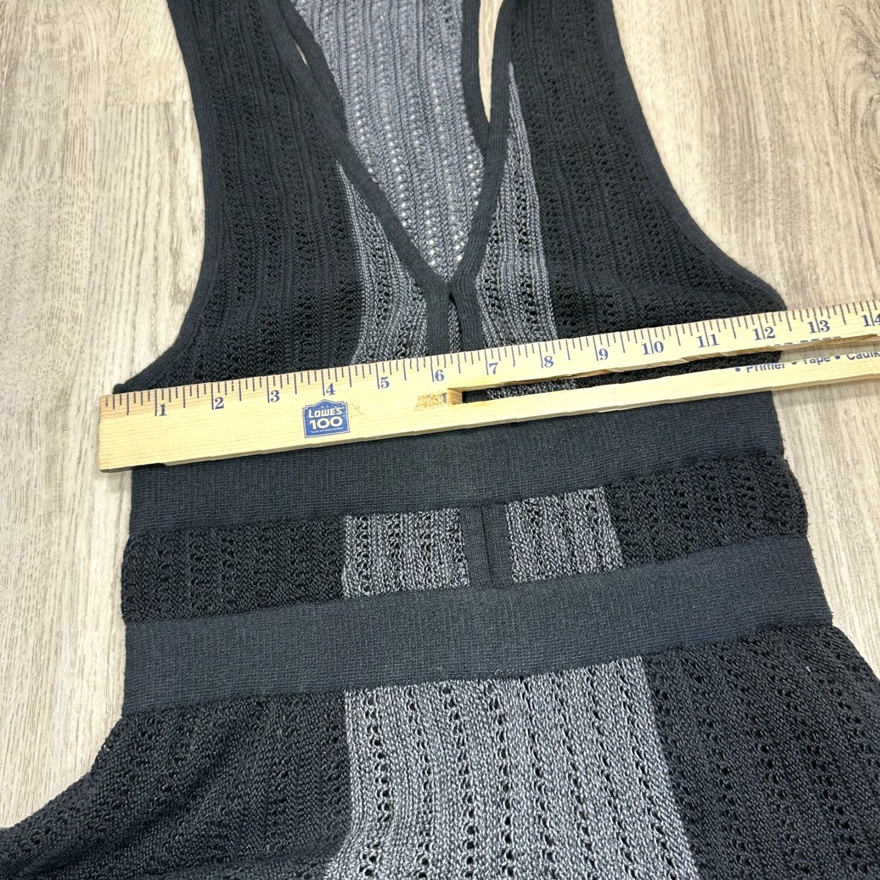 Vintage John John Black Gray Tricot Dress Fit & Flare Sleeveless Deep V-Neck Lined Sz S Womens Party/Cocktail Casual Size S / US 4 / IT 40 - 2 Thumbnail