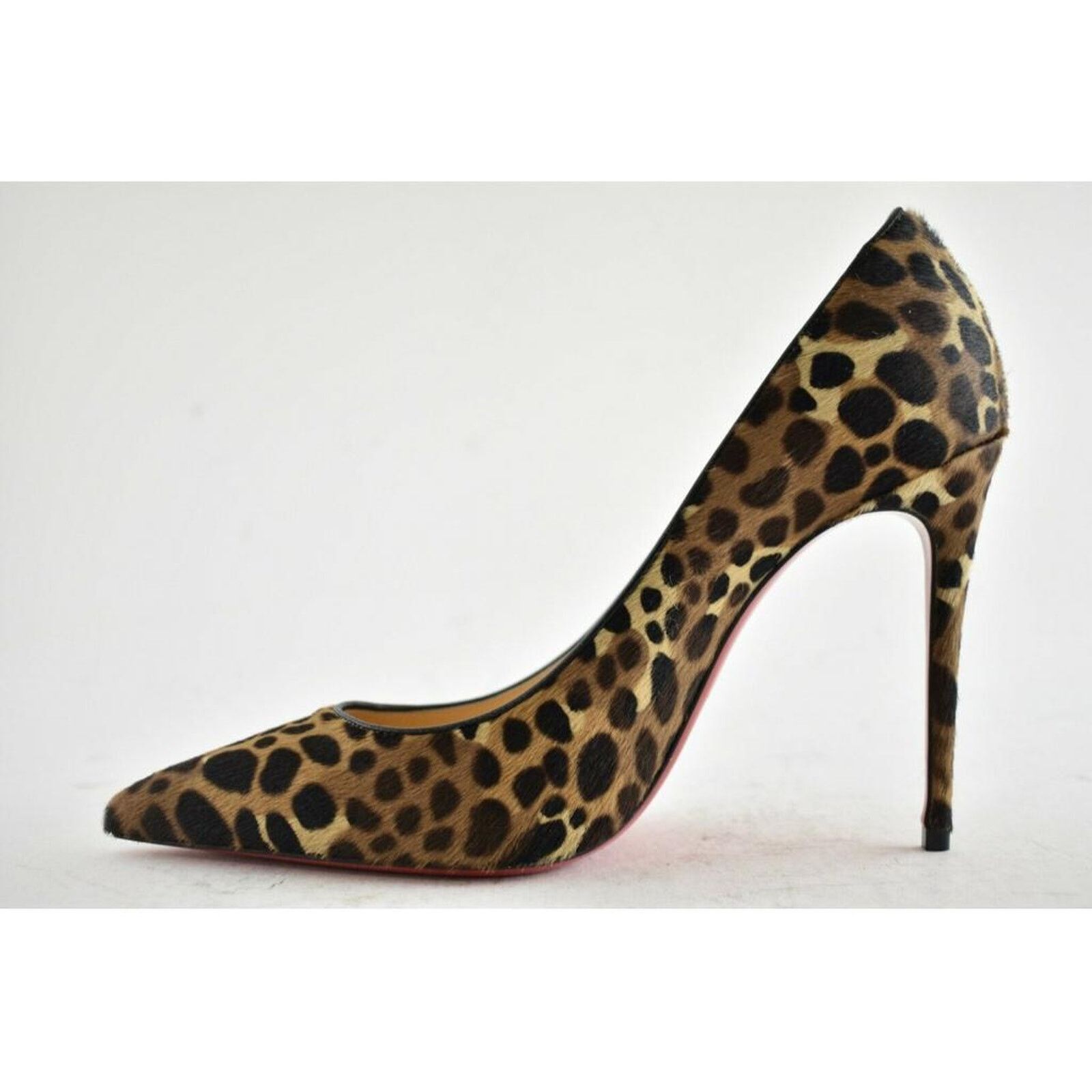 Christian Louboutin Kate 100 Pony Madagascar Leopard Black Brown Heel Pump 39.5 Size US 9.5 / IT 39.5 - 9 Thumbnail