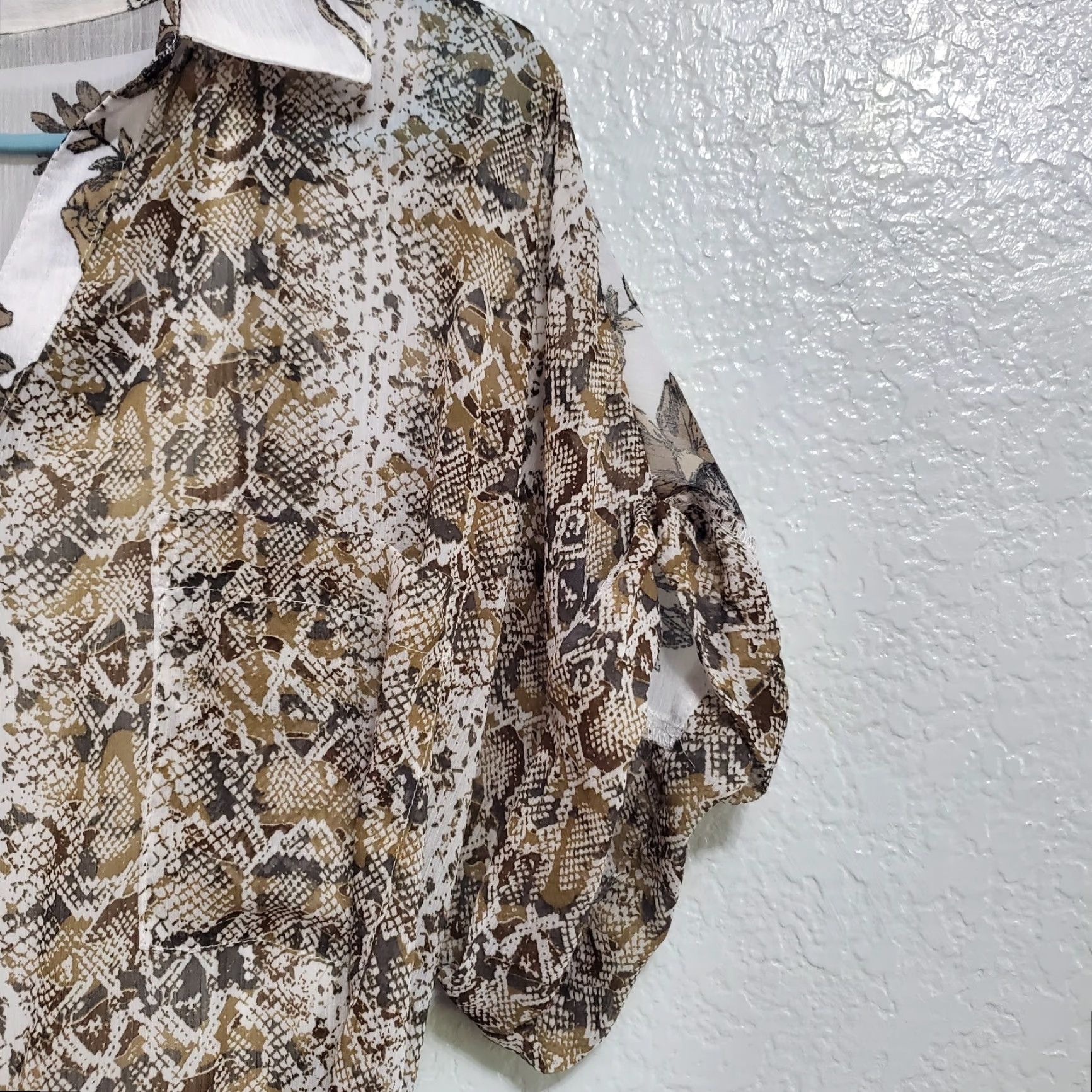 Vintage Fig & Flower Dress Women L Brown Animal Floral Print Button Front Belted Western Dress Size L / US 10 / IT 46 - 5 Thumbnail