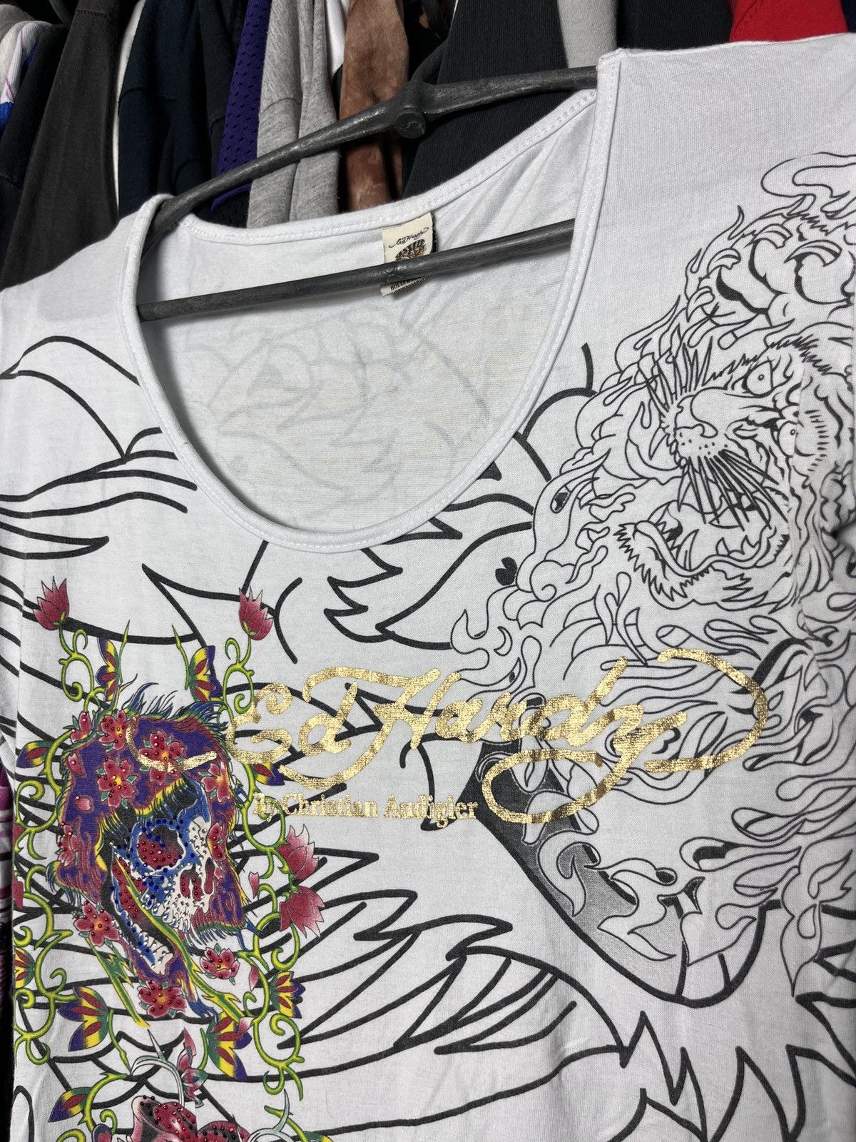 Christian Audigier ED HARDY CHRISTIAN AUDIGIER Y2000K OVERPRINTED DRESS - 1366 Size L / US 10 / IT 46 - 6 Thumbnail
