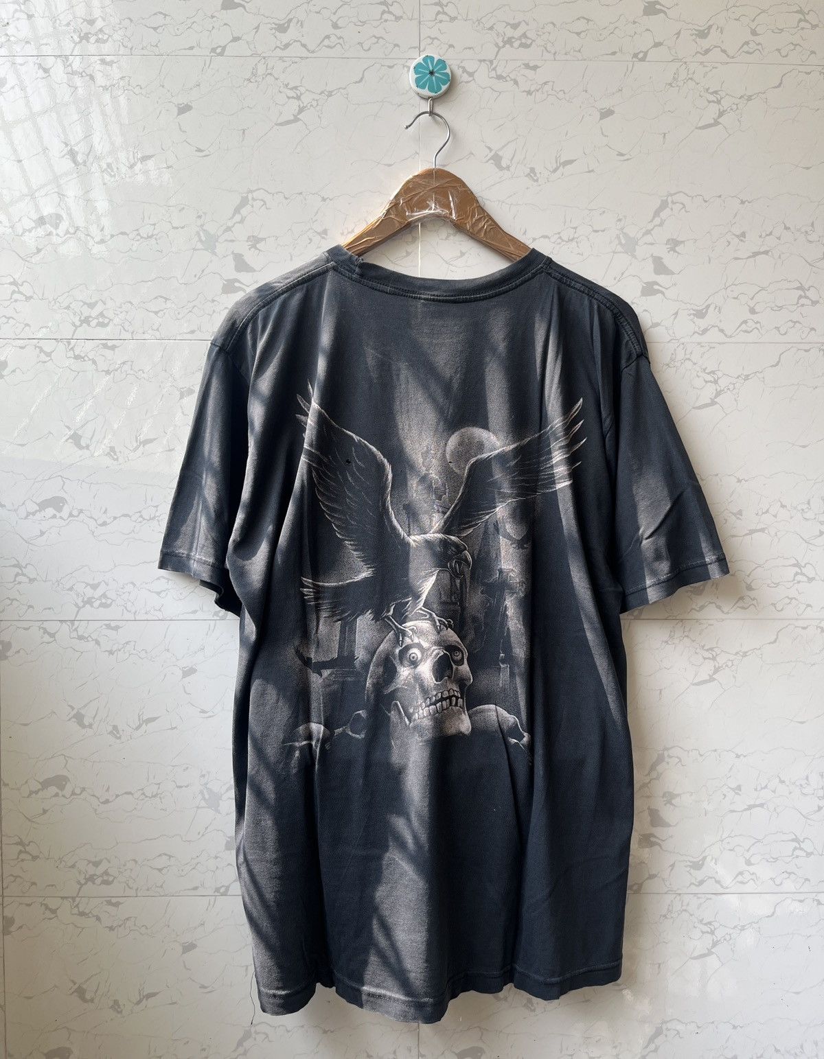 Vintage Rare Y2K ©️2006 Hero Buff Gothic Raven Skull Tee Size US XL / EU 56 / 4 - 3 Thumbnail