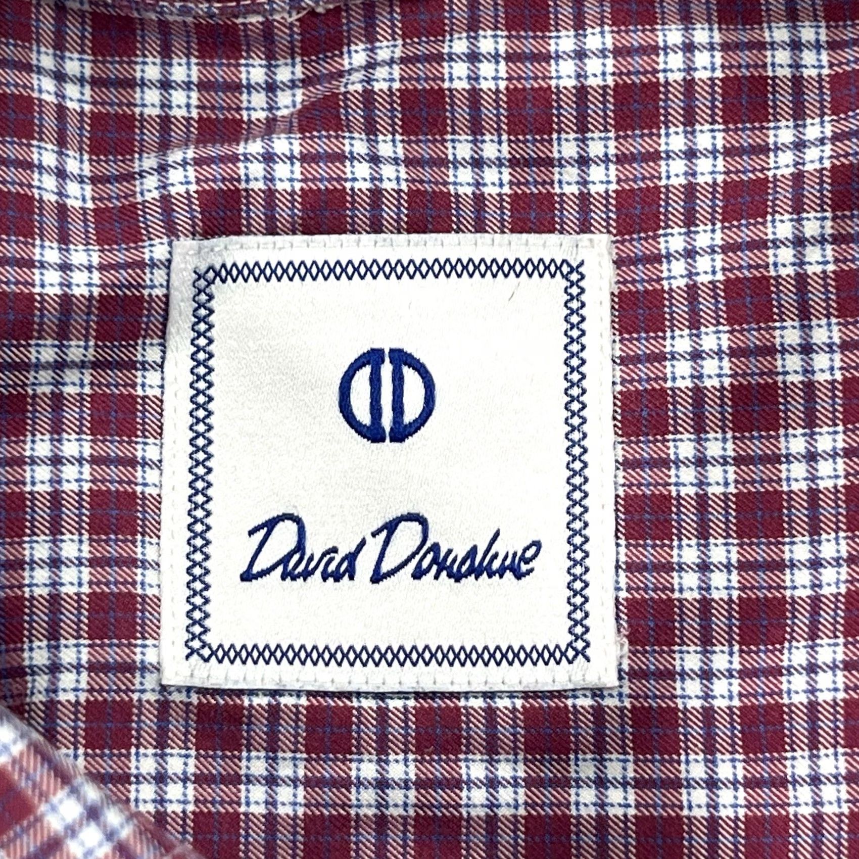 David Donahue David Donahue Dress Shirt Mens Large Red Plaid Check Button-Down Shirt Size 42R - 5 Thumbnail