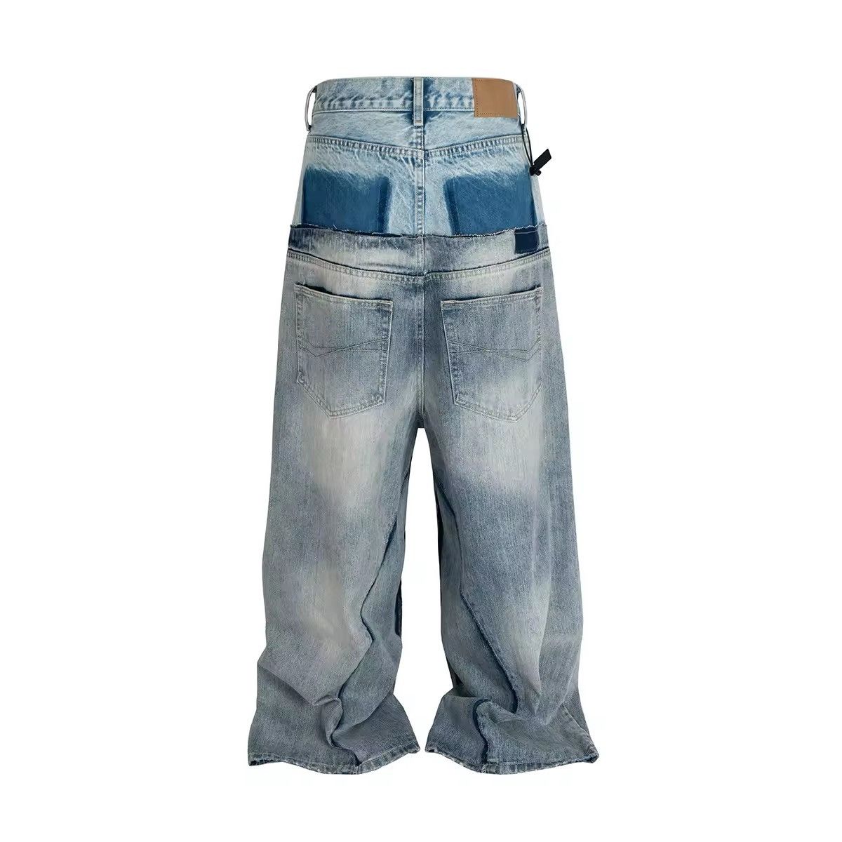 Other Streetwear Design Patchwork Custom Baggy Loose Jeans Size US 35 - 2 Thumbnail