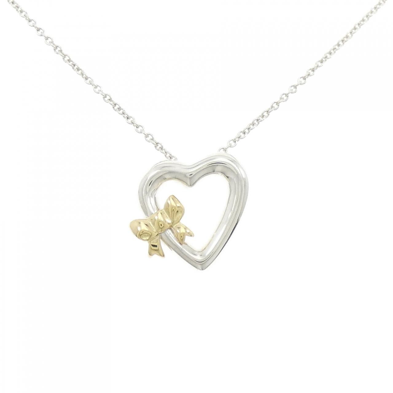 Tiffany & Co. Tiffany & Co. Tiffany 925/750YG Heart Ribbon Necklace Metal Necklace DUTY FREE for USA Size ONE SIZE - 1 Thumbnail