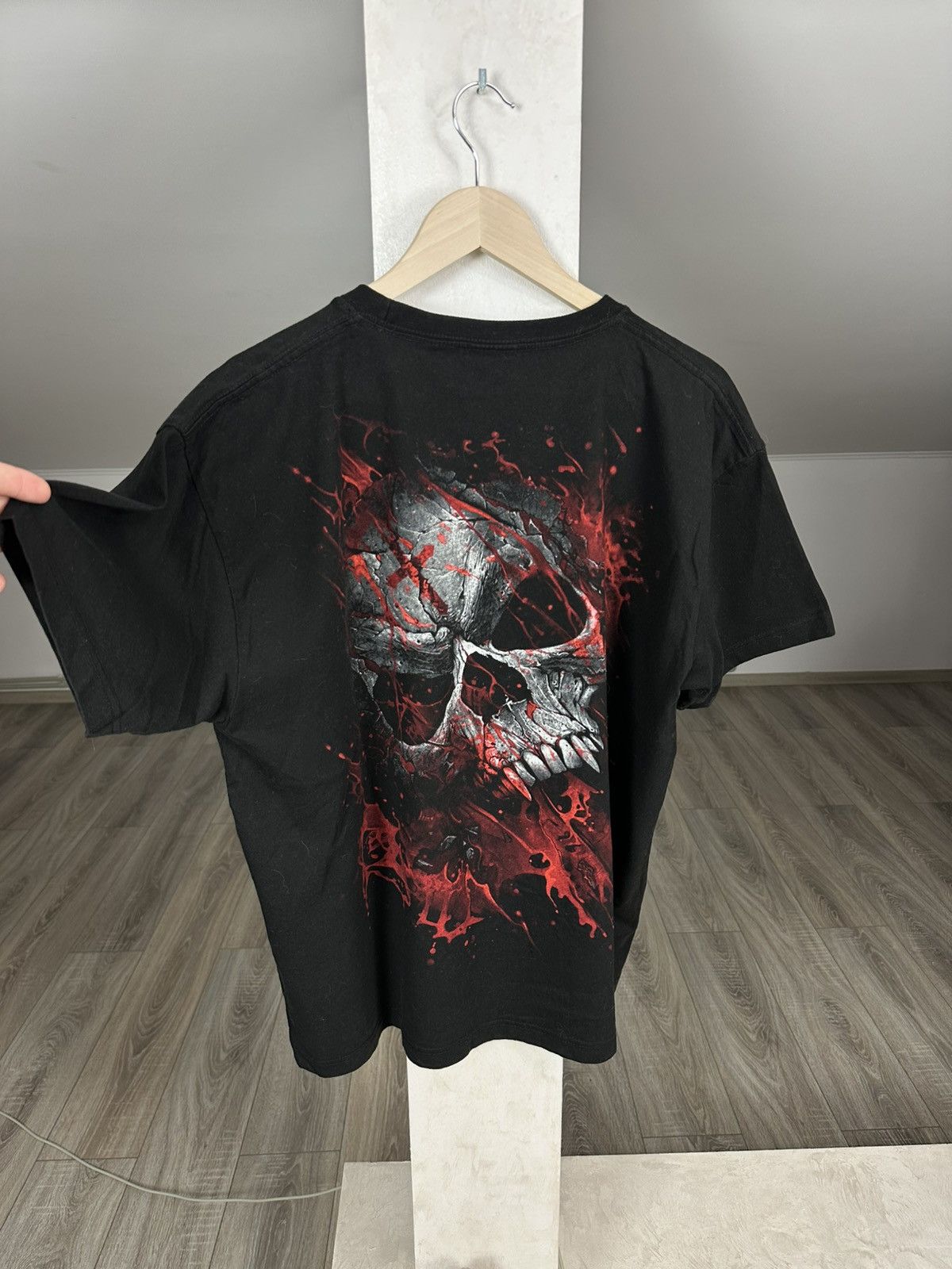 Other Vintage Y2K Fire Skull and Dragon Rock Tee Gothic Size US XL / EU 56 / 4 - 6 Thumbnail