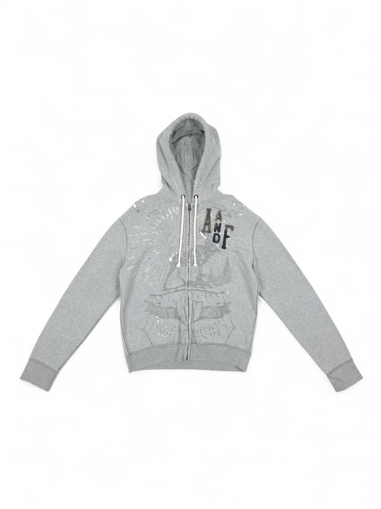 Other 💎 Y2K Vintage Abercrombie Gray Zip-up Hoodie Sweatshirt Size US M / EU 48-50 / 2 - 3 Thumbnail
