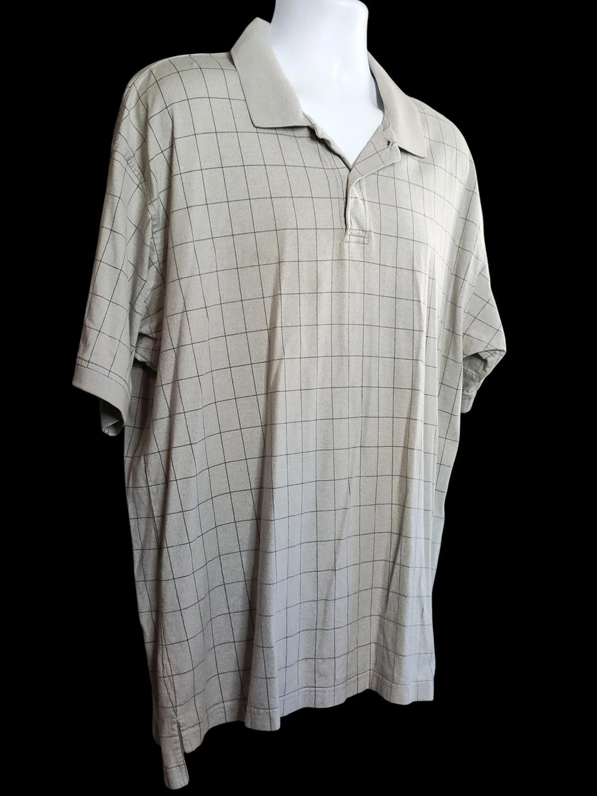 Izod IZOD Men's Beige Checkered Polo Shirt Size US XL / EU 56 / 4 - 3 Thumbnail