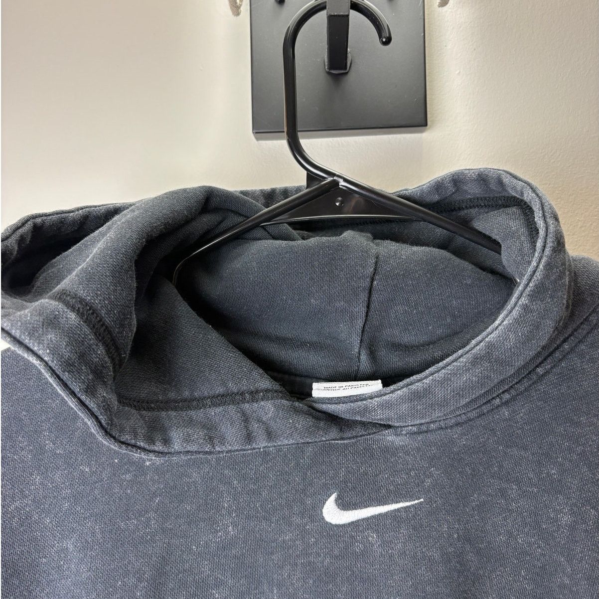 Nike Nike Women’s Center Check Swoosh Hoodie Acid Wash Black - M Size M / US 6-8 / IT 42-44 - 7 Thumbnail
