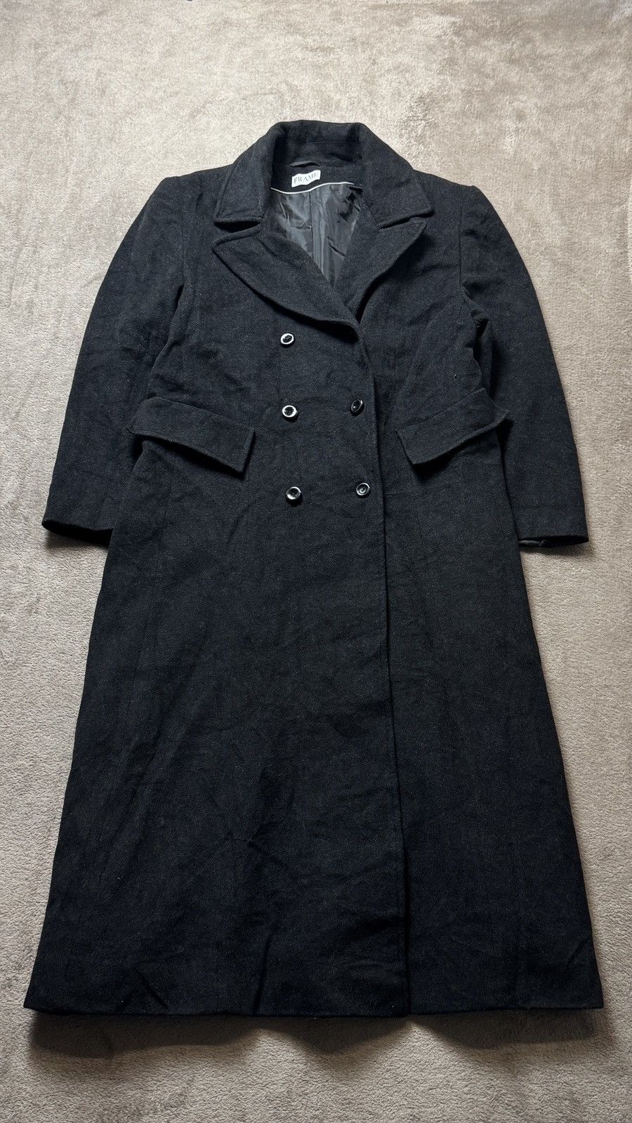 Frame Wool Cashmere Double Breast Long Coat gucci ysl loro piana Size XL / US 12-14 / IT 48-50 - 1 Thumbnail
