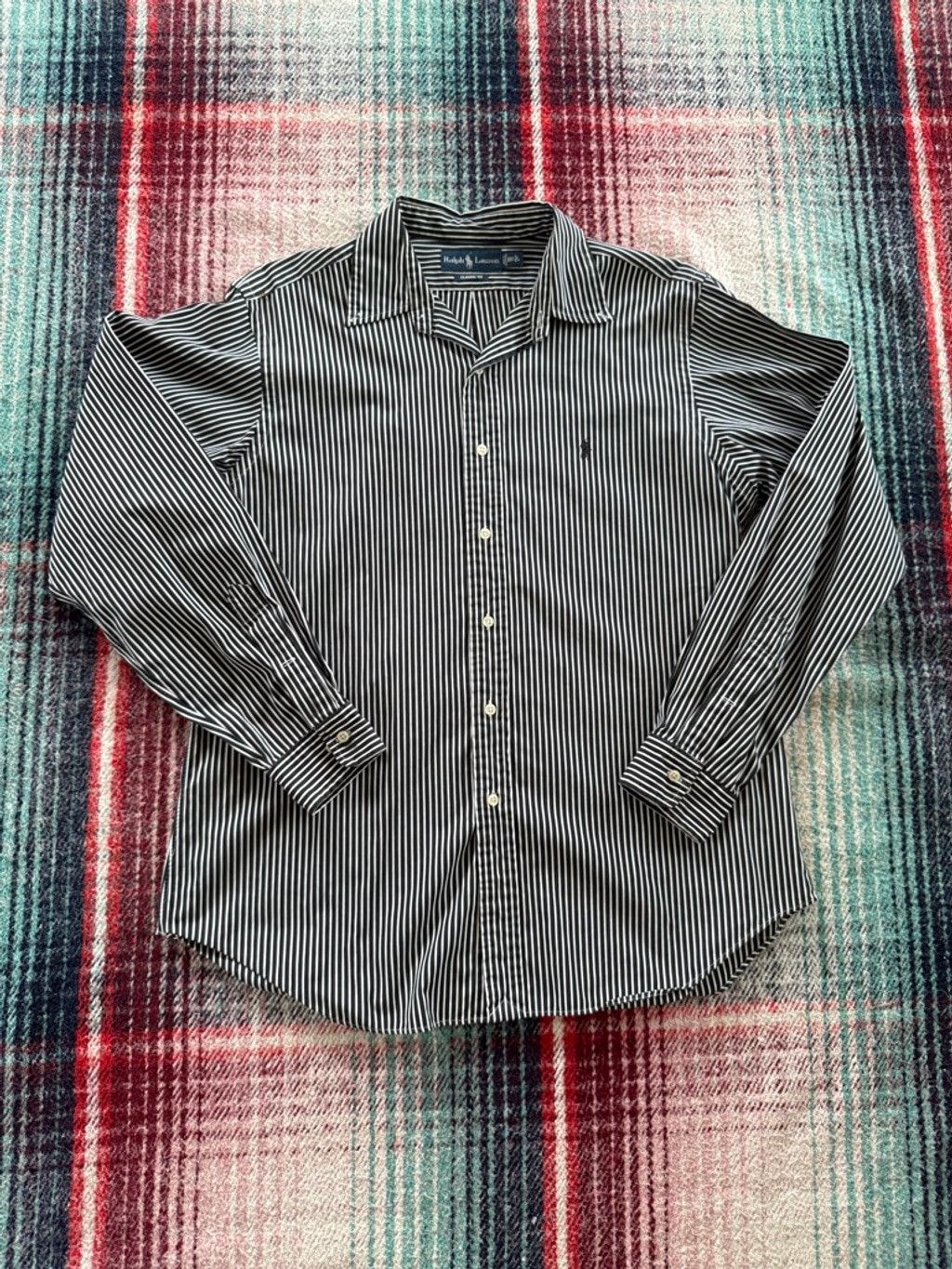 Ralph Lauren Ralph Lauren Black/White Stripe Classic Fit Button Down Shir Size US L / EU 52-54 / 3 - 1 Thumbnail