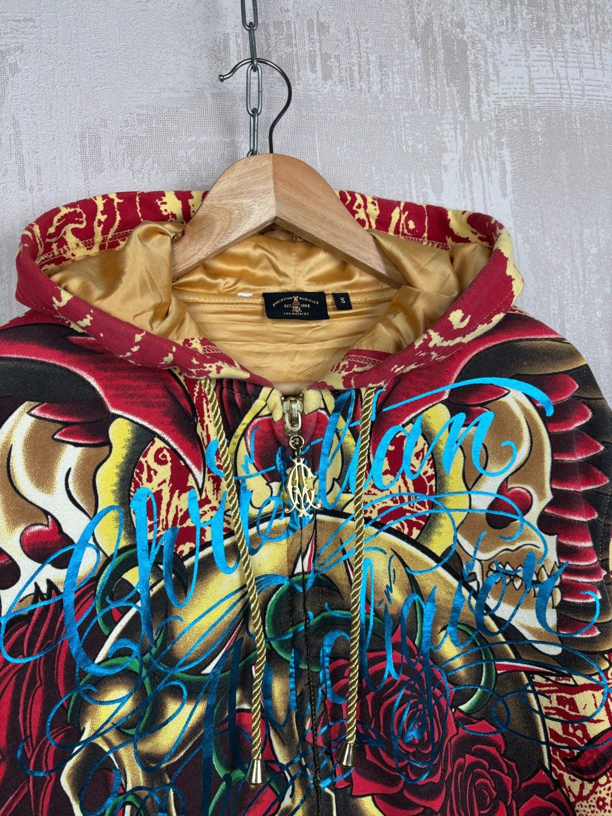 Christian Audigier Vintage Christian Audigier Over Print Zip Hoodie Ed Hardy Size US S / EU 44-46 / 1 - 5 Thumbnail