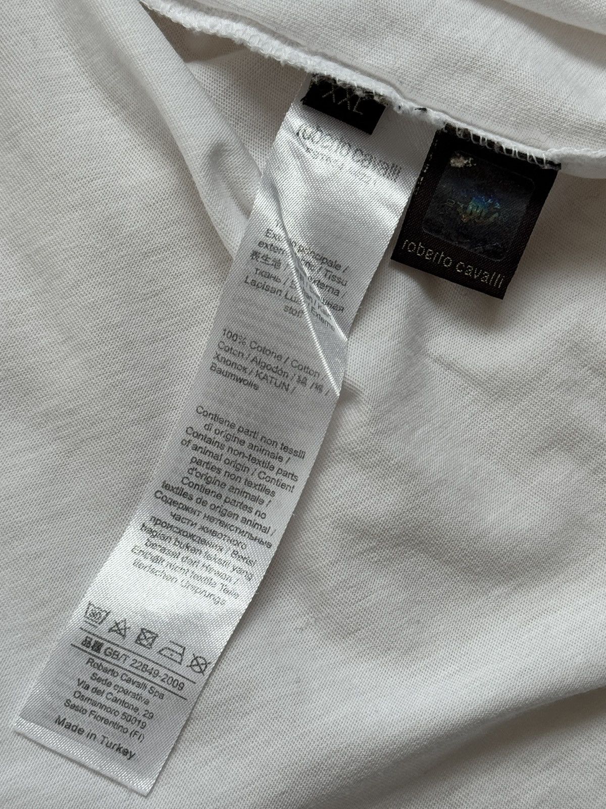 Roberto Cavalli Roberto Cavalli White Embellished Lion Crewneck T-Shirt Size US XXL / EU 58 / 5 - 4 Thumbnail