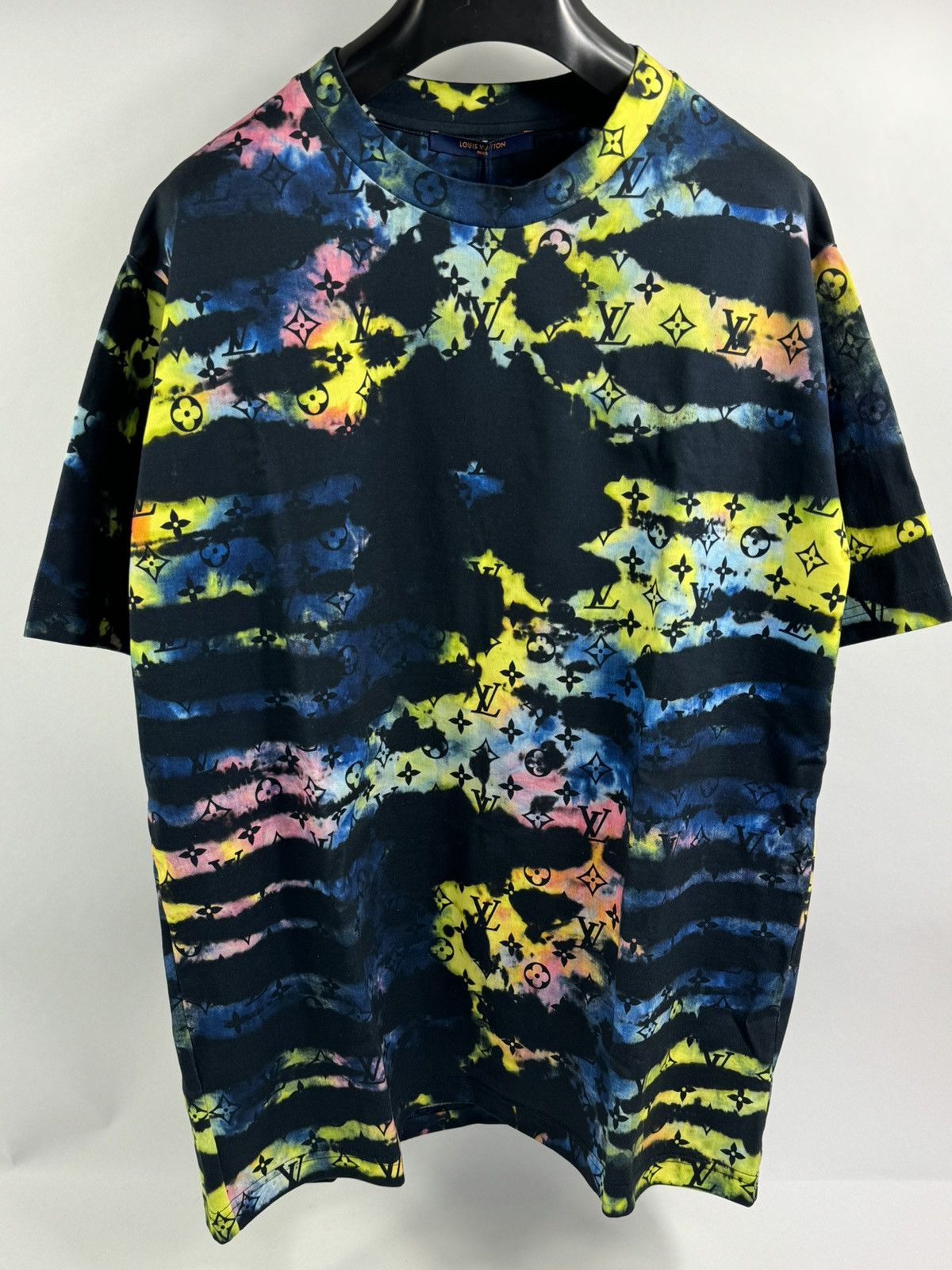 image of Louis Vuitton x Virgil Abloh Monogram Tie Dye T-Shirt in Navy, Men's (Size 2XL)