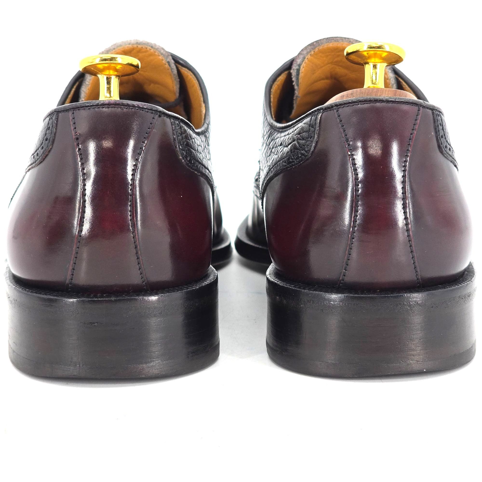 Magnanni Vintage Magnanni Spain Men's 10 Burgundy Black Leather Dress Size US 10 / EU 43 - 3 Thumbnail
