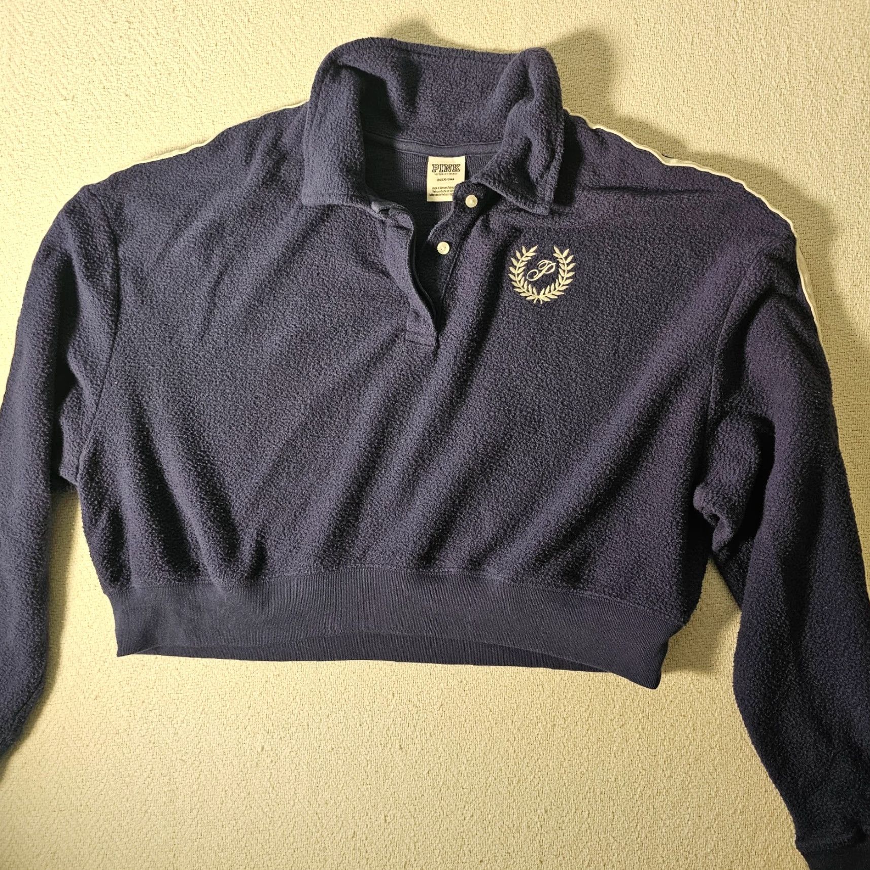 Victoria's Secret VINTAGE Victoria's Secret PINK Sweatshirt Cropped Polo Fleece Purple Size L Women's Size L / US 10 / IT 46 - 5 Thumbnail