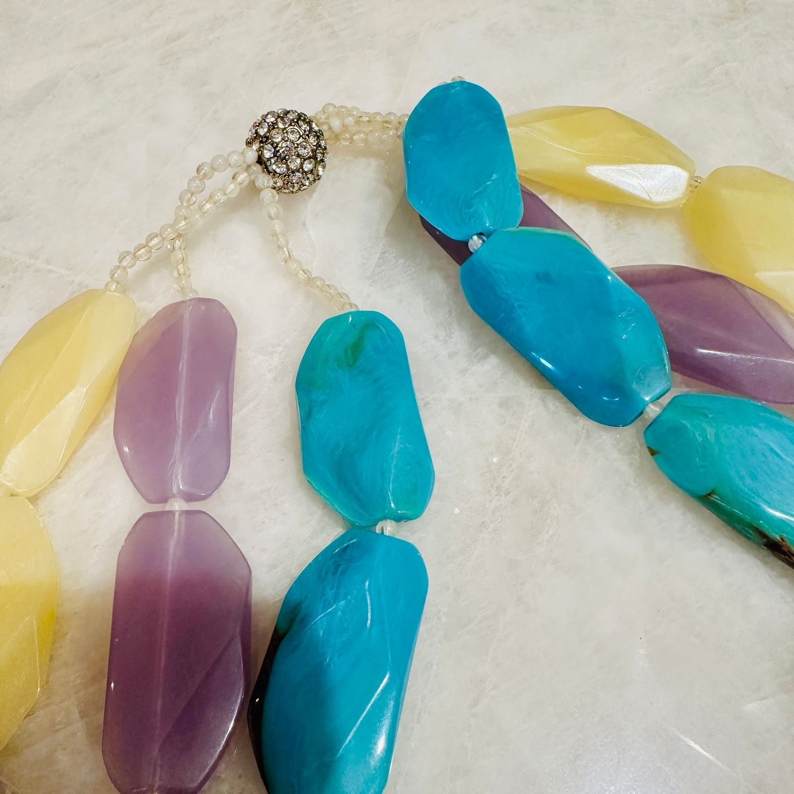 Other Talbots Multi-Strand Faceted Resin Statement Necklace Size ONE SIZE - 3 Thumbnail