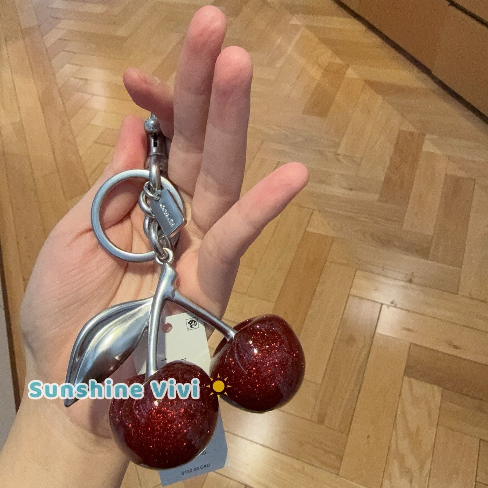 Coach NWT COACH Cherry Red Silver Keychain Bag Charm 77840（no bag） Size ONE SIZE - 1 Thumbnail