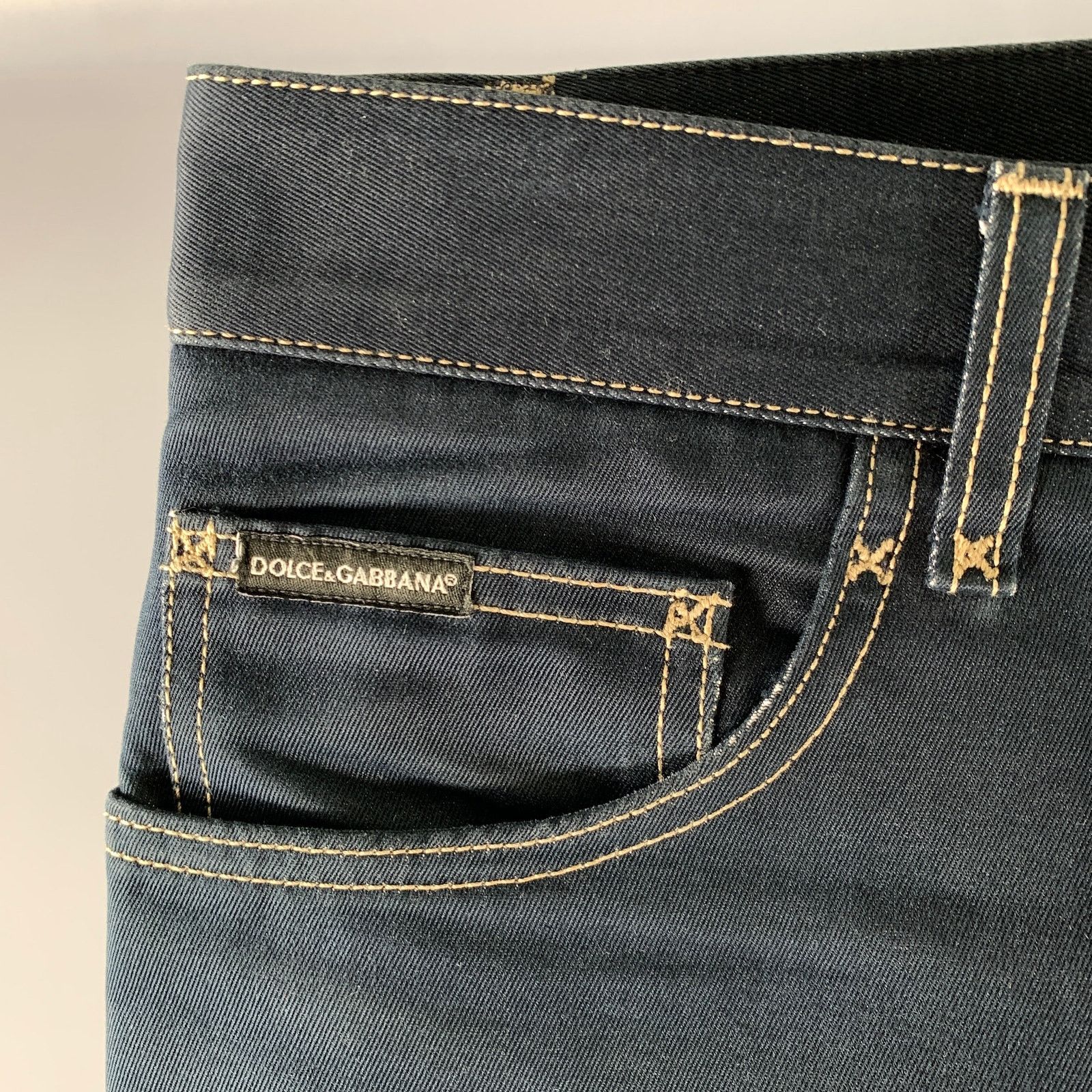 Dolce & Gabbana DOLCE & GABBANA Size 30 Navy Indigo Contrast Stitch Jeans Size US 30 / EU 46 - 2 Thumbnail