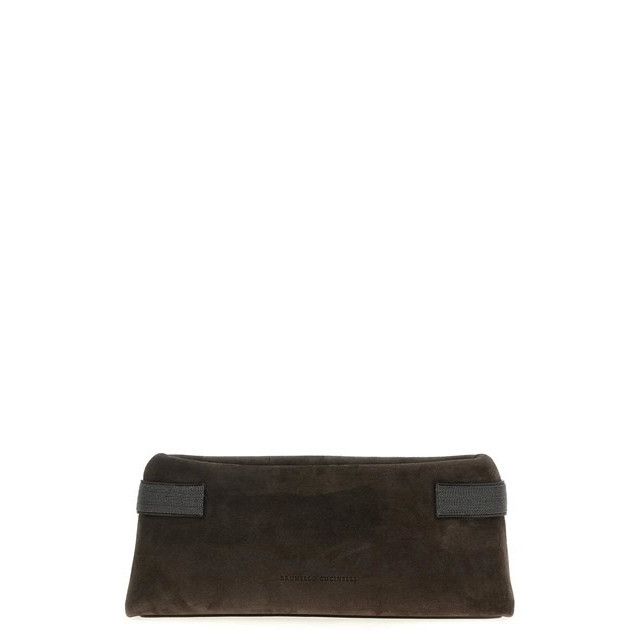 Brunello Cucinelli BRUNELLO CUCINELLI Pine Cone Brown Suede Pouch New & Authent Size ONE SIZE - 4 Thumbnail